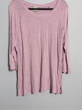 Melon Light Purple XXL 3/4 sleeve Scoop Neck Women's Top